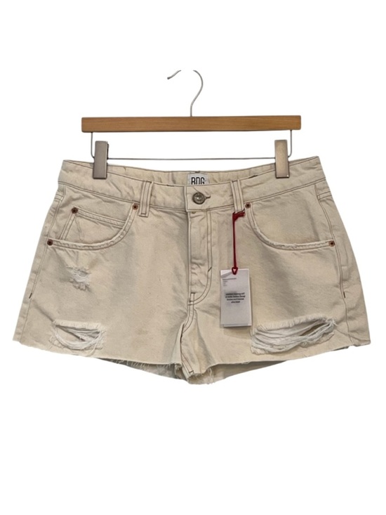 BDG Pants - BDG Urban Outfitters Distressed Neutral Cream Denim Shorts Raw Hem Size 31 NWT